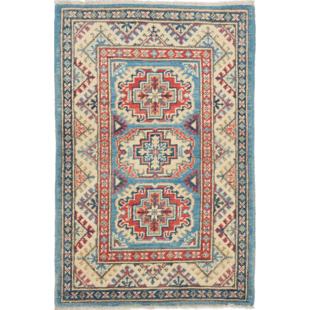Rug Kazak Afghanistan 61x92 Sky Blue Terracotta