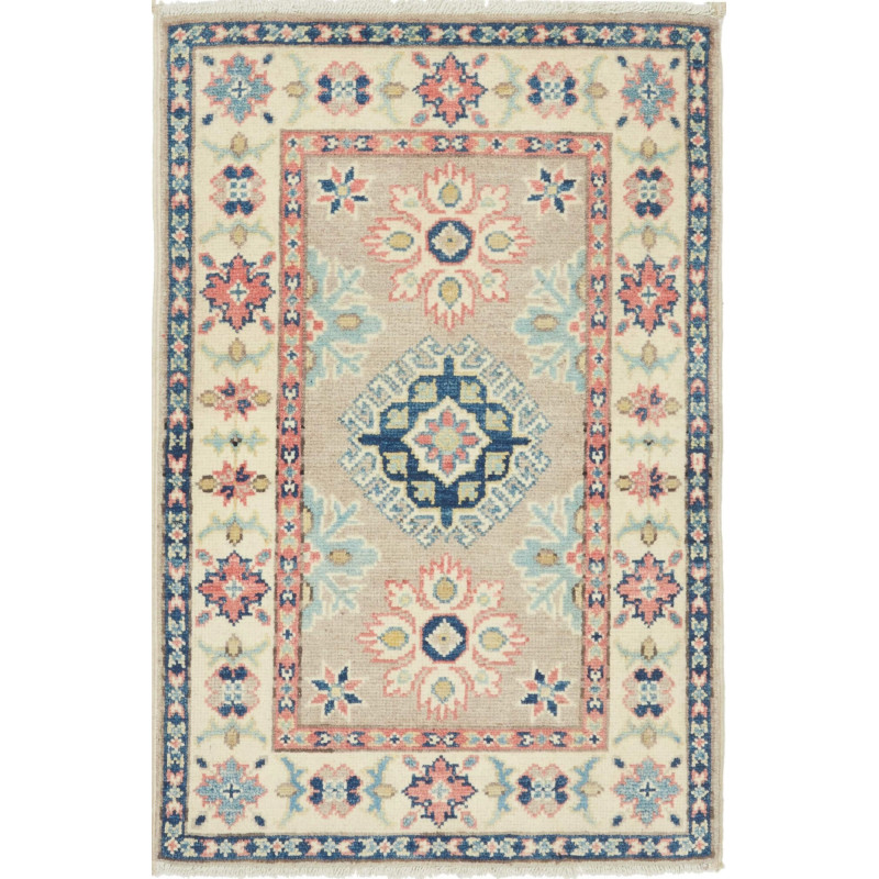 Rug Kazak Afghanistan 58x90 Beige Blue