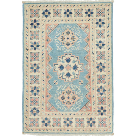 Rug Kazak Afghanistan 63x92 Light Blue Cream