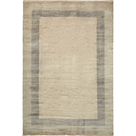Tappeto Shayan Pakistan Geometrico Beige E Grigio 199x298 Cm