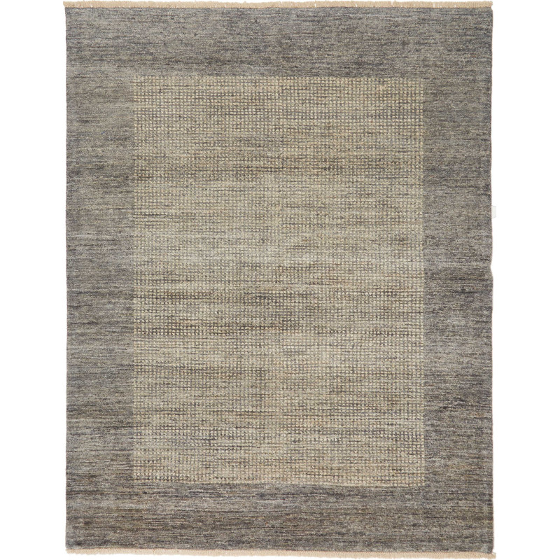 Tappeto Shayan Pakistan Tinta Unita Grigio Beige 156x199 Cm