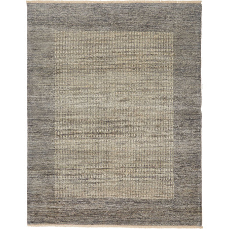 Tappeto Shayan Pakistan Tinta Unita Grigio Beige 156x199 Cm