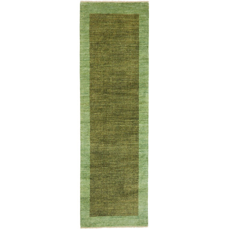 Tappeto Shayan Pakistan Geometrico Verde Oliva Menta 75x258
