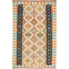 Tappeto Kilim Afghanistan Astratto Crema Arancio 119x182 Cm