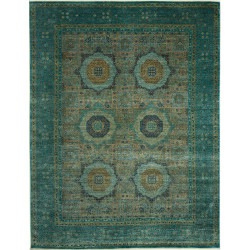 Tappeto Mamlouk Pakistan Geometrico Turchese Verde Acqua 278