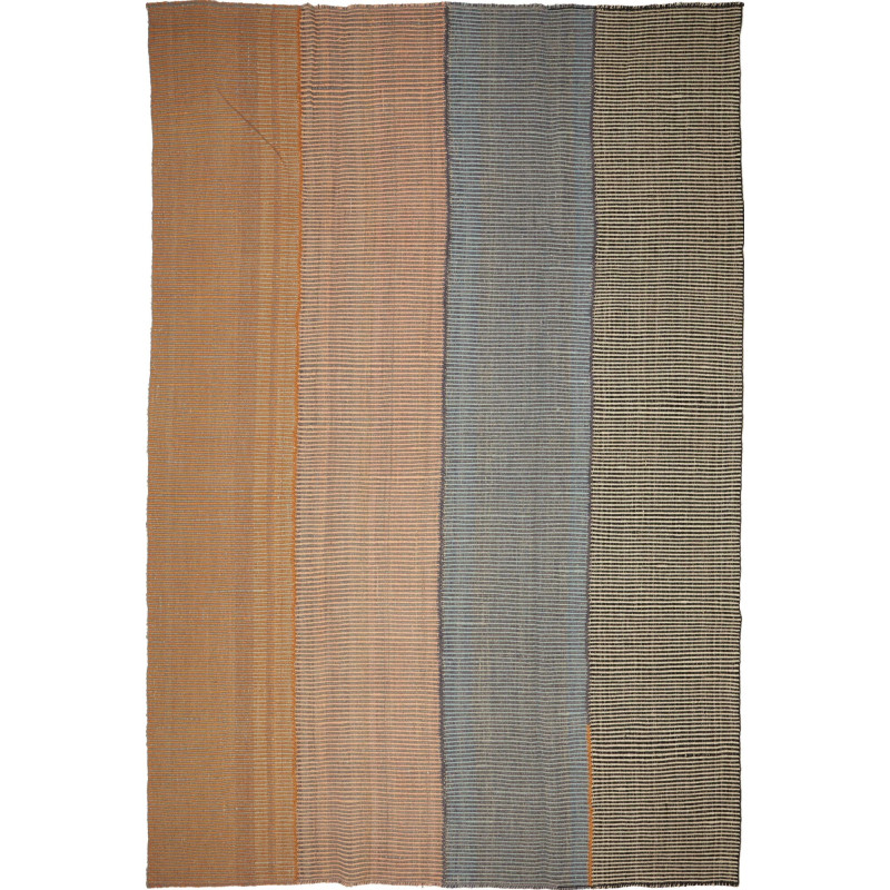 Tappeto Kilim Persia Astratto Marrone Blu 222x328 Cm