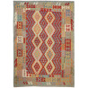 Tappeto Kilim Afghanistan Geometrico Rosso Azzurro 170x241 C