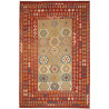 Tappeto Kilim Afghanistan Geometrico Rosso Multicolore 197x3