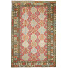 Tappeto Kilim Afghanistan Geometrico Terracotta Azzurro 198x