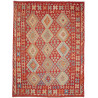 Tappeto Kilim Afghanistan Geometrico Rosso Blu 183x255 Cm