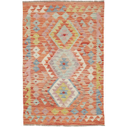 Tappeto Kilim Afghanistan Geometrico Terracotta Pastello 93x