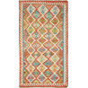 Tappeto Kilim Afghanistan Geometrico Arancione Blu Multicolo