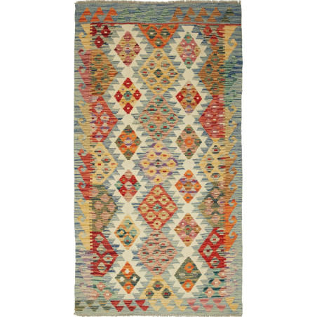 Tappeto Kilim Afghanistan Astratto Variopinto Su Chiaro 102x