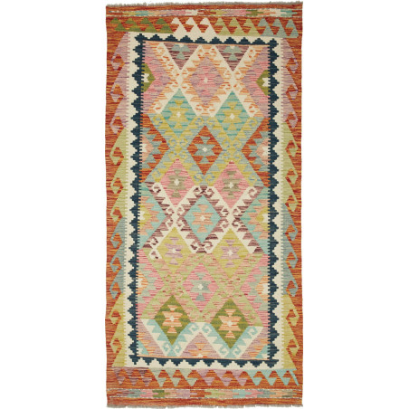 Tappeto Kilim Afghanistan Geometrico Multicolore Pastello 98