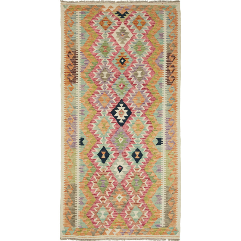 Tappeto Kilim Afghanistan Geometrico Multicolore Pastello 10