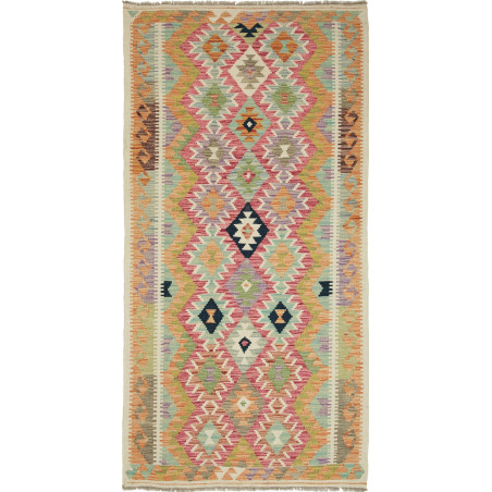 Tappeto Kilim Afghanistan Geometrico Multicolore Pastello 10