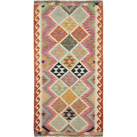 Tappeto Kilim Afghanistan Geometrico Multicolore Pastello 10