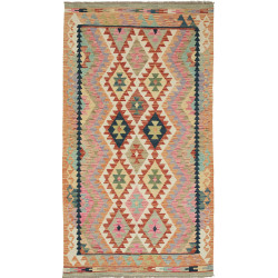 Tappeto Kilim Afghanistan Geometrico Multicolore Pastello 12