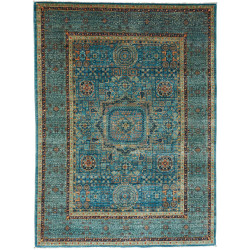 Tappeto Mamlouk Pakistan Geometrico Acquamarina Arancione 14