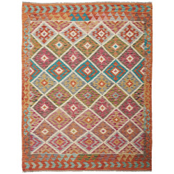 Tappeto Kilim Afghanistan Geometrico Multicolore Etnico 149x