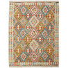 Tappeto Kilim Afghanistan Geometrico Multicolore Turchese 15