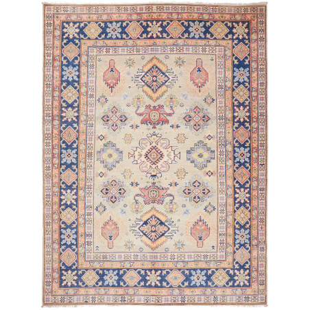 Tappeto Kazak Afghanistan Geometrico Beige Blu 175x238 Cm