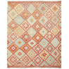Tappeto Kilim Afghanistan Astratto Rosso Azzurro 160x194 Cm