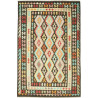 Tappeto Kilim Afghanistan Astratto Marrone Scuro Multicolore