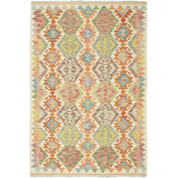 Tappeto Kilim Afghanistan Geometrico Multicolore Avorio 120x