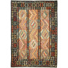 Tappeto Kilim Afghanistan Astratto Multicolore Nero Arancio