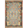 Tappeto Kilim Afghanistan Astratto Multicolore Azzurro 195x3